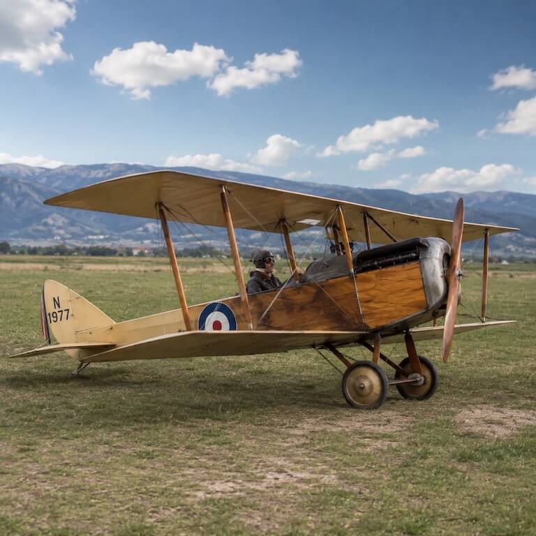 Avión antiguo como ejemplo de la aviación en Álava